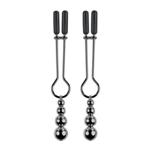 Load image into Gallery viewer, Selopa Beaded Nipple Clamps Black Chrome
