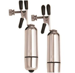 Kink Collection Vibrating Nipple Clamps Silver