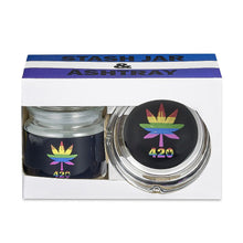 Load image into Gallery viewer, Rainbow Leaf Ashtray &amp; Stash Jar Set
