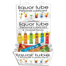 Load image into Gallery viewer, Liquor Lube 10ml Resealable Tubes 6 Asst Flavors 72pc Dsp

