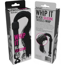 Load image into Gallery viewer, Whip It Black Pleasure Whip W/ Tassels

