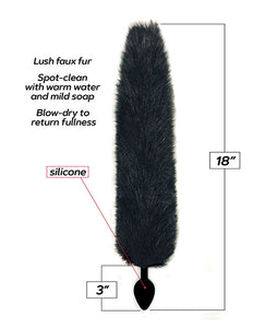 Foxy Tail Silicone Butt Plug Black