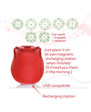 Load image into Gallery viewer, Wild Rose Rechargeable Silicone Suction Vibrator
