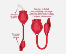 Load image into Gallery viewer, Wild Rose &amp; Bullet Rechargeable Silicone Suction Vibrator
