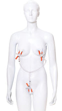 Load image into Gallery viewer, 9&#39;s Orange Is The New Black Triple Your Pleasure Clamps &amp; Chain
