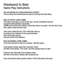 Load image into Gallery viewer, Behind Closed Doors Weekend In Bed Game Kit
