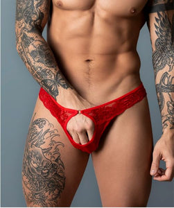 Ultimate Duo Crc Open Ring Thong Red L/xl
