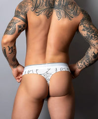 Soo Cumfy Thong Black/white S/m