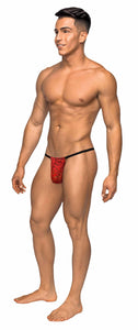 Posing Strap Stretch Lace Red O/s