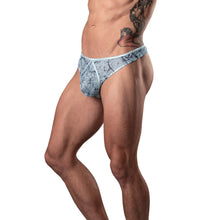 Load image into Gallery viewer, Marble Mesh Mini Thong Light Blue L/xl
