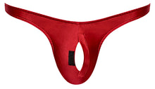 Load image into Gallery viewer, Nylon/spandex Pull Tab Thong Red O/s
