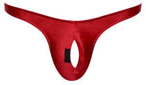 Nylon/spandex Pull Tab Thong Red O/s