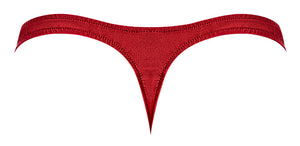 Nylon/spandex Pull Tab Thong Red O/s