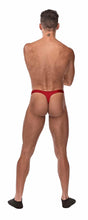 Load image into Gallery viewer, Nylon/spandex Pull Tab Thong Red O/s

