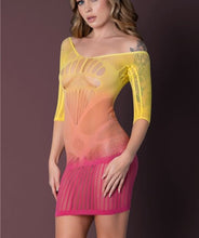 Load image into Gallery viewer, Seamless Long Sleeve Dress Ombre Sunset O/s

