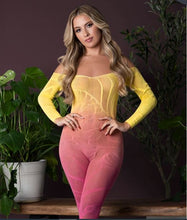 Load image into Gallery viewer, Seamless Body Stocking Ombre Sunset O/s
