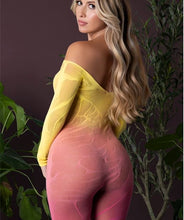 Load image into Gallery viewer, Seamless Body Stocking Ombre Sunset O/s
