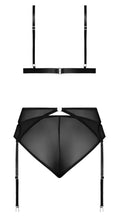 Load image into Gallery viewer, Sassy Bra Garter &amp; Rouched Panty Black 2xl
