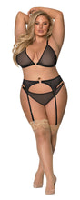 Load image into Gallery viewer, Sassy Bra Garter &amp; Rouched Panty Black 2xl
