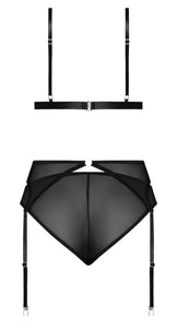 Sassy Bra Garter & Rouched Panty Black 2xl