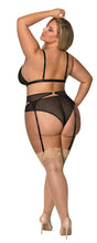 Load image into Gallery viewer, Sassy Bra Garter &amp; Rouched Panty Black 2xl
