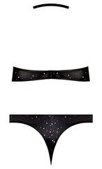 Glitz & Glam Halter Bralette & Panty Black S/m