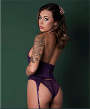 Load image into Gallery viewer, Basque &amp; Split Panty Plum L/xl
