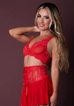 Load image into Gallery viewer, Bralette Skirt Thong Red S/m
