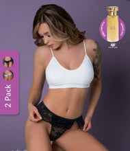 Load image into Gallery viewer, Flutter Thong 2pk Lilac/black W/ Lilac Dream Pheromone L/xl

