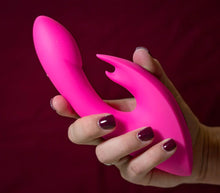 Load image into Gallery viewer, Leah Rechargeable Silicone Rabbit Massager Neon Pink
