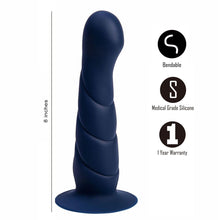 Load image into Gallery viewer, Marin 8 In Posable Silicone Dong Blue
