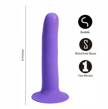 Load image into Gallery viewer, Marin 8 In Posable Silicone Dong Purple
