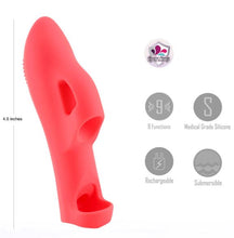 Load image into Gallery viewer, Lana Liquid Silicone Finger Vibe Red
