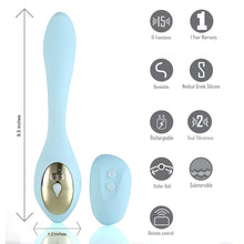 Load image into Gallery viewer, Harmonie Teal Bendable Dual Vibrator W/ Remote Control
