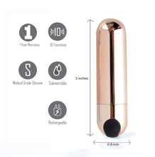Load image into Gallery viewer, Jessi Rechargeable Mini Bullet Rose Gold
