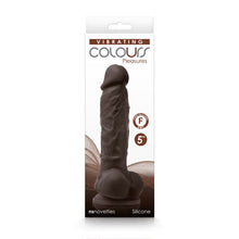 Load image into Gallery viewer, Colours Pleasures Vibrating 5 Dildo Dark Brown &quot;
