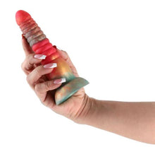 Load image into Gallery viewer, Colours Stacked 6in Dildo Red/gold
