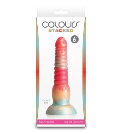Colours Stacked 6in Dildo Red/gold