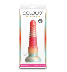 Colours Stacked 6in Dildo Red/gold