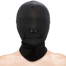 Load image into Gallery viewer, Fetish &amp; Fantasy Zippered Mouth Hood Black
