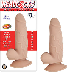 Real Cocks Dual Layered #1 Flesh 5 1/2 