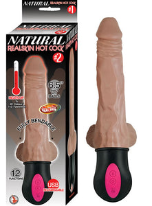 Natural Realskin Hot Cock #2 Brown Vibrating Dildo