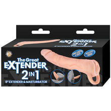 Load image into Gallery viewer, Great Extender 8 2 In 1 White Extender &amp; Masturbator "
