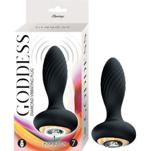 Load image into Gallery viewer, Goddess Diamond Vibrating Plug Black
