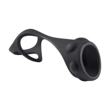 Load image into Gallery viewer, Enhancer Textured Cock Strap &amp; Ball Stretcher Black
