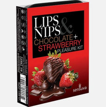 Load image into Gallery viewer, Lips &amp; Nips Pleasure Kit Chocolate &amp; Strawberry
