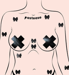 Mini Body Pasties 10pk Faux Pleather Black