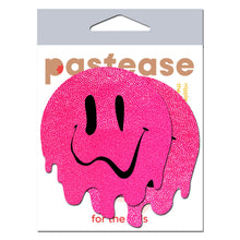 Load image into Gallery viewer, Pastease Melty Smiley Face Neon Pink Pasties
