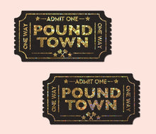 Load image into Gallery viewer, Pastease Pound Town One-way Tickets Gold Glitter
