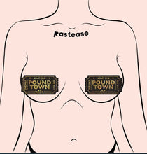 Load image into Gallery viewer, Pastease Pound Town One-way Tickets Gold Glitter
